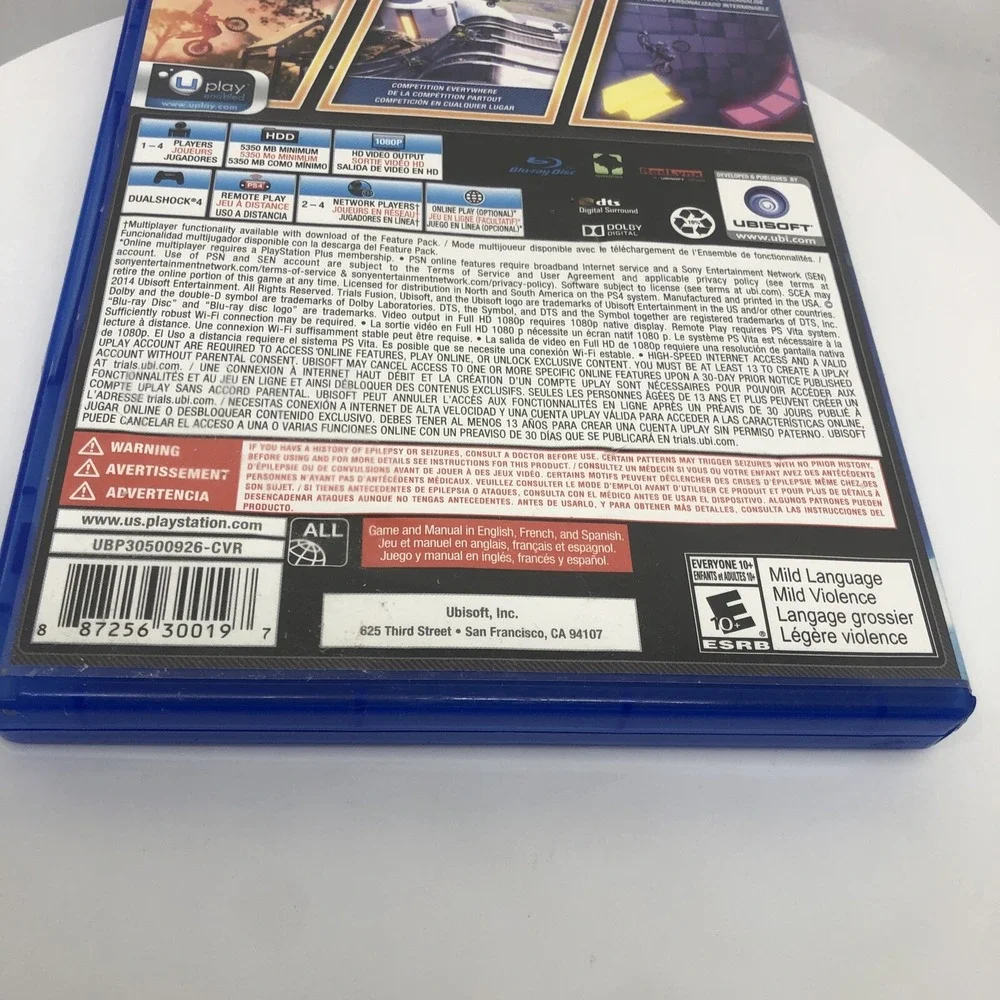 Trials Fusion (Sony PlayStation 4, 2014) Excellent Condition, Works‎